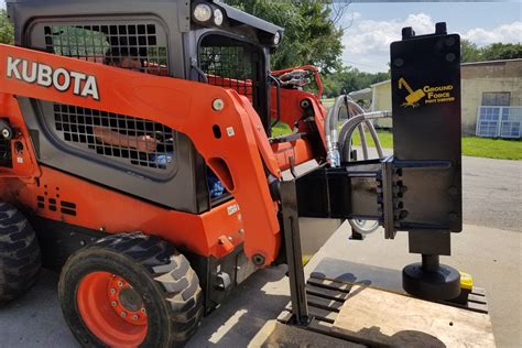 skid steer post driver rental near me|skid steer post attachment rental.